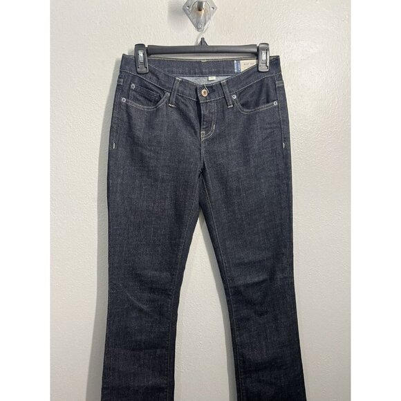Gap Mid Rise Boot Cut Jeans Womens Sz 24R 0R Blue Dark Wash Low Rise 5 Pocket - Picture 3 of 16